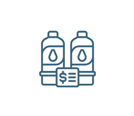 Two bottles of water and a dollar bill in front of them.